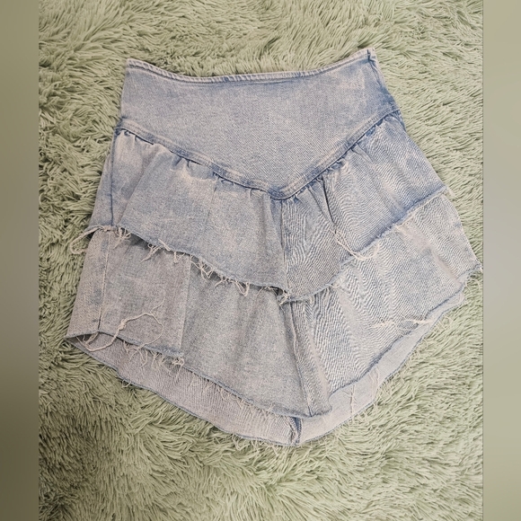 Mother The Ruffle Mini Raw Edge Skirt Size 27 - Picture 4 of 8